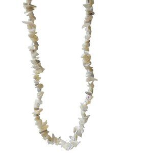 Boho White Mother Of Pearl Chip Bead Chunky Necklace Fashion Jewelry Women